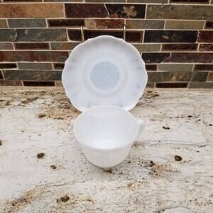 2 Vintage Monax American Sweetheart Depression Glass Coffee Cups & Saucers